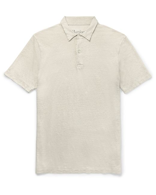 Hartford Slim-Fit Knitted Linen Polo Shirt Gray