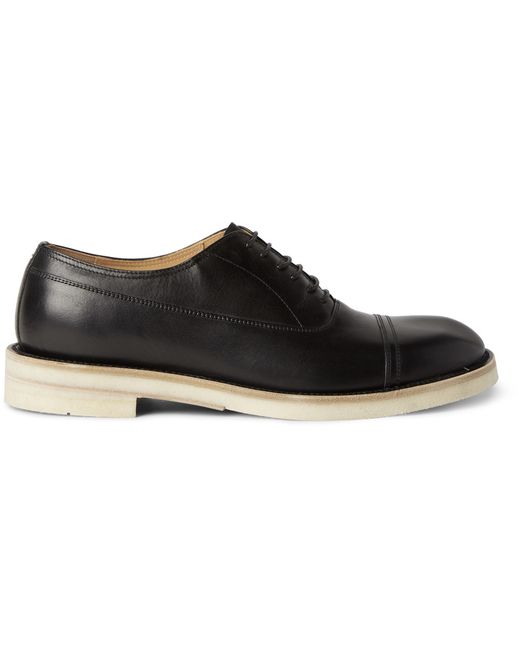 Maison Margiela Cap-Toe Leather Oxford Shoes Black