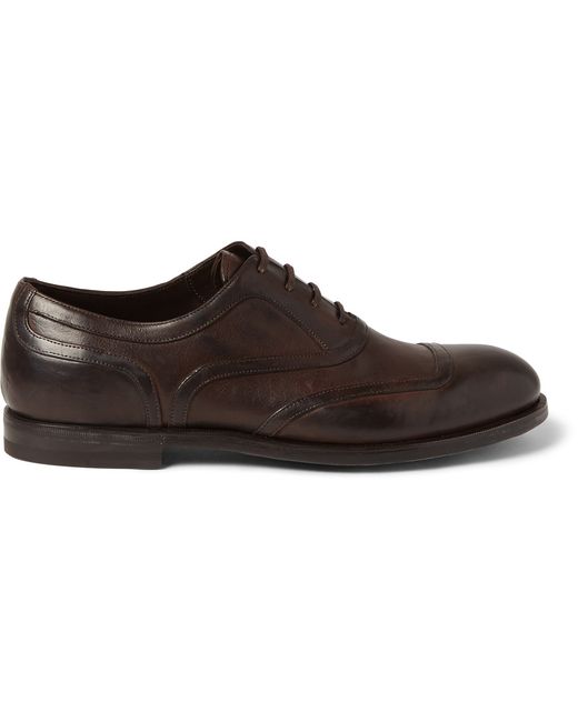 Bottega Veneta Leather Oxford Shoes Brown