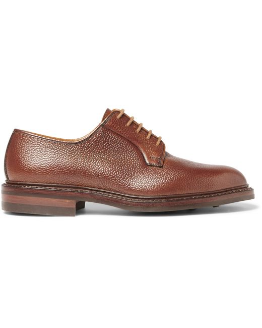 George Cleverley Archie Scotch-Grain Leather Derby Shoes Brown