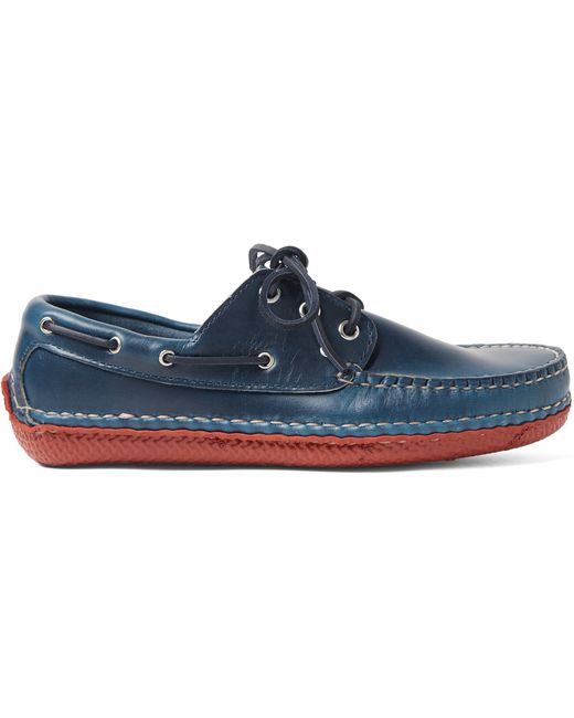 Quoddy Moc II Leather Boat Shoes Blue