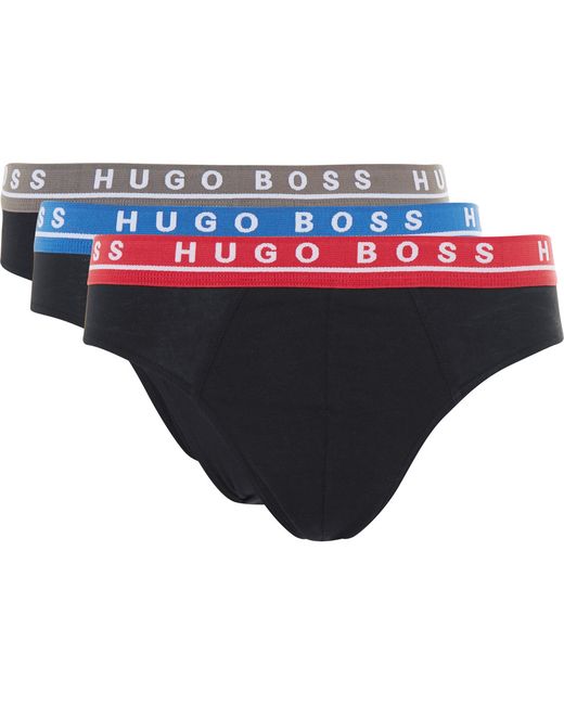 Hugo Boss Three-Pack Stretch-Cotton Briefs Black