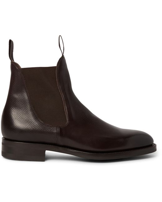 Edward Green Newmarket Grained-Leather Chelsea Boots Brown