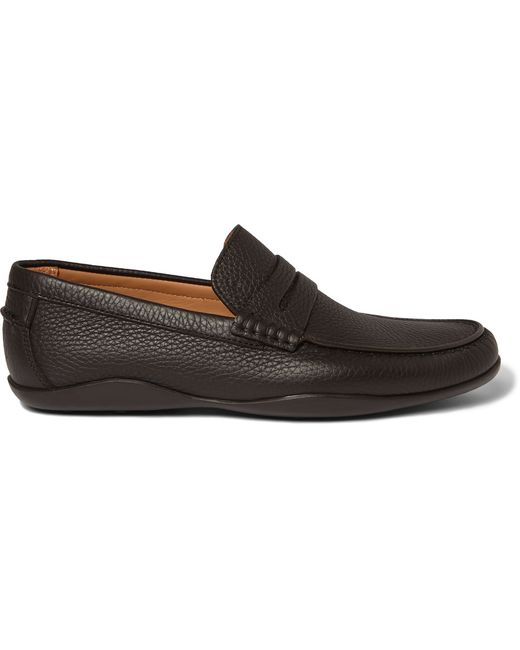 Harrys Of London Basel 4 Grained-Leather Penny Loafers Brown