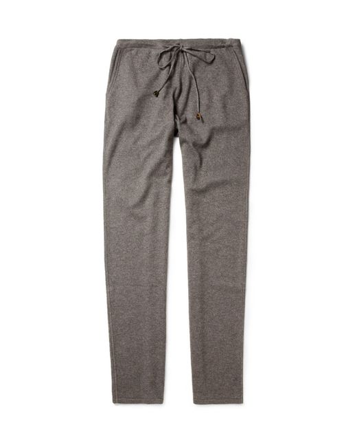 Loro Piana Cashmere and Silk-Blend Tracksuit Pants Gray