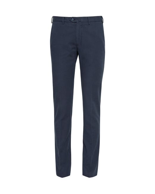 Loro Piana Slim-Fit Washed Stretch-Cotton Trousers Blue