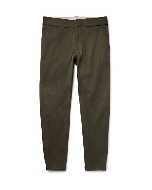 Alexander McQueen Skinny-Fit Stretch-Drill Trousers Green