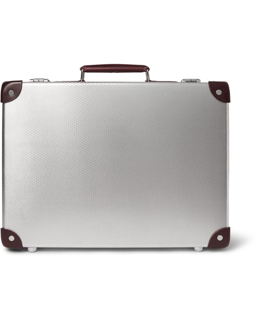 Globe-Trotter EKOCYCLEtrade Leather-Trimmed Aluminium Attaché Case Silver