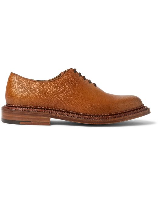 Grenson Triple-Welted Grained-Leather Oxford Shoes Brown
