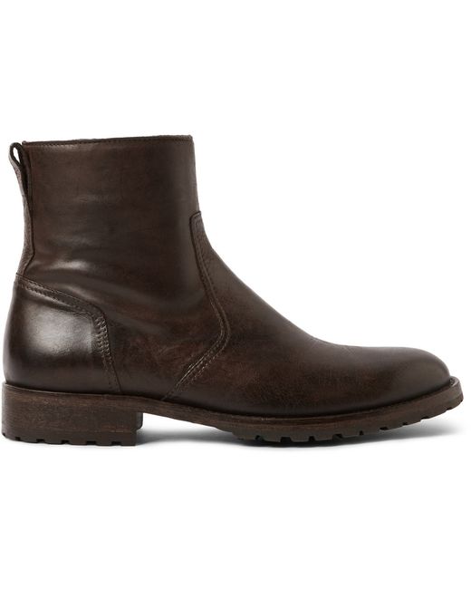 Belstaff Attwell Leather Boots Brown