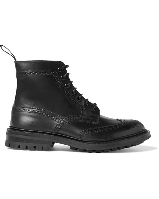 Tricker'S Stow Leather Brogue Boots Black