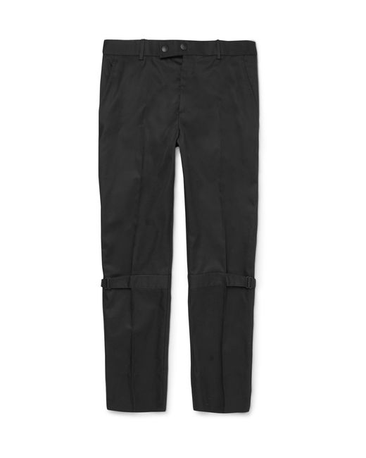 Alexander McQueen Bondage Slim-Fit Cotton-Twill Trousers Black