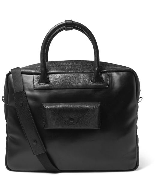 Maison Margiela Leather-Trimmed Coated Canvas Briefcase