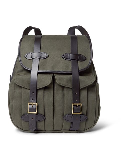 Filson Leather-trimmed Twill Backpack