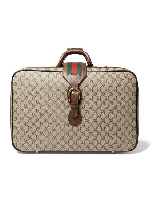 Gucci Neo Vintage Leather-trimmed Monogrammed Coated-canvas Briefcase