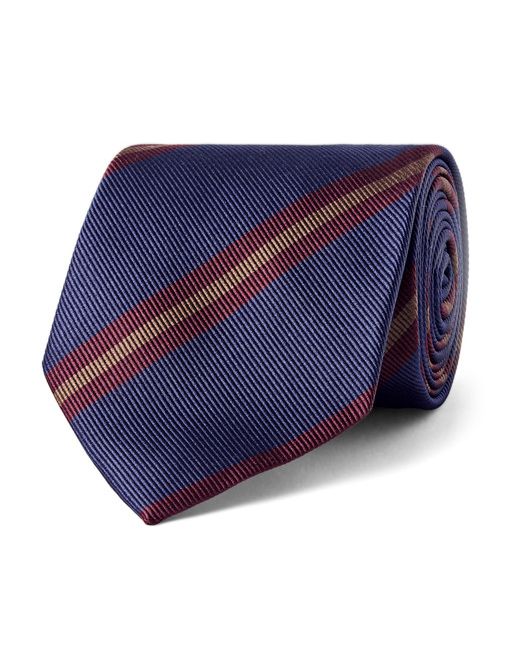 Drake's 8cm Striped Silk-twill Tie