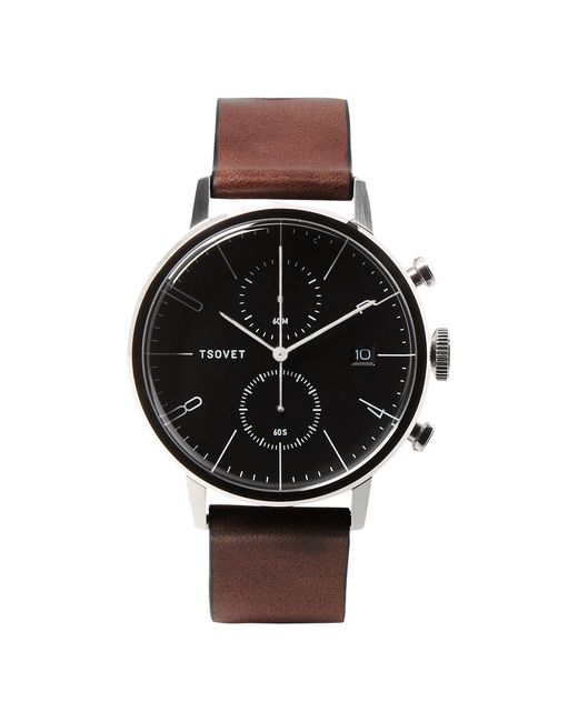 Tsovet Jpt-cc38 Stainless Steel And Leather Watch