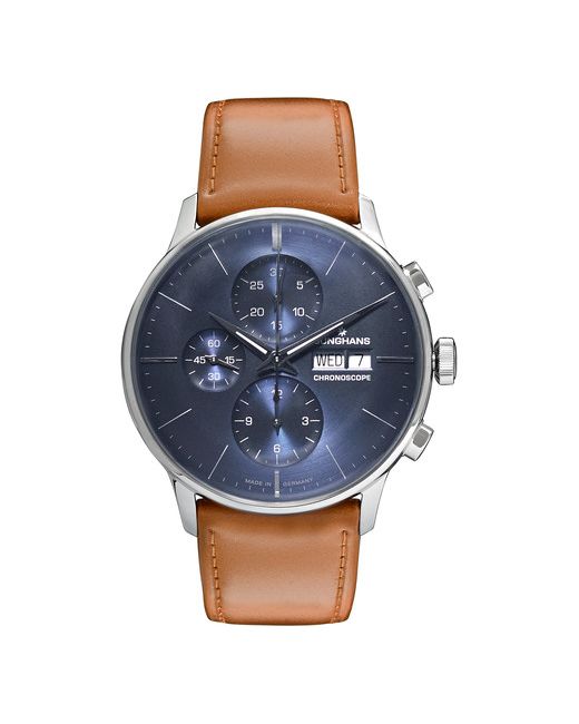 Junghans Meister Telemeter Chronoscope Stainless Steel And Leather Watch