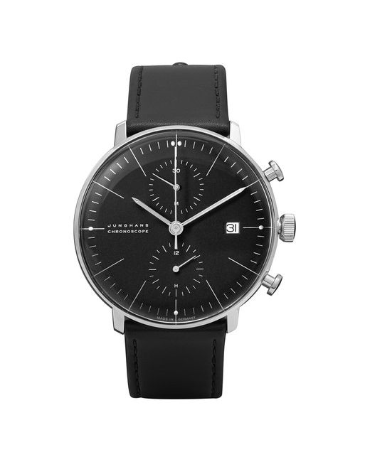 Junghans Max Bill Stainless Steel And Leather Chronoscope Watch