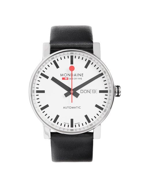 Mondaine Evo Big Day-date Stainless Steel And Leather Watch