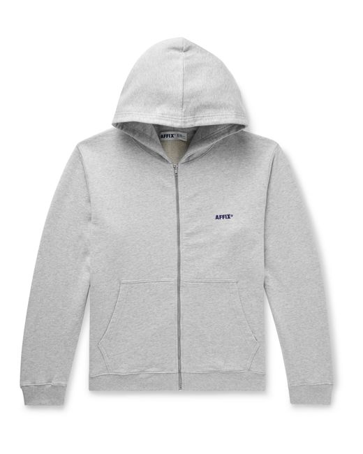 Affix Logo-Embroidered Loopback Cotton-Jersey Zip-Up Hoodie
