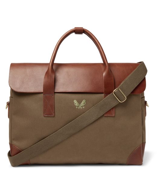 Bennett Winch Cotton-Canvas and Full-Grain Leather Briefcase