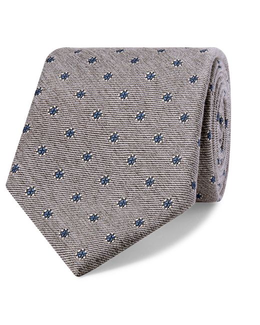 Bigi 8cm Embroidered Silk and Wool-Blend Faille Tie