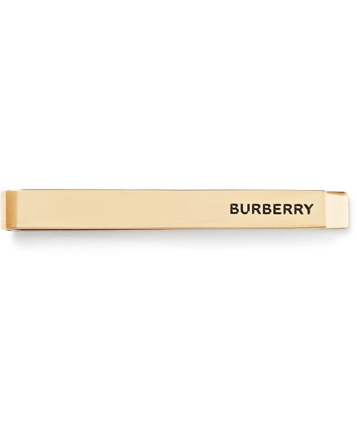 Burberry Logo-Engraved Plated and Enamel Tie Clip