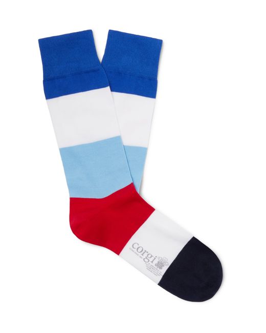 Corgi Striped Cotton-Blend Socks
