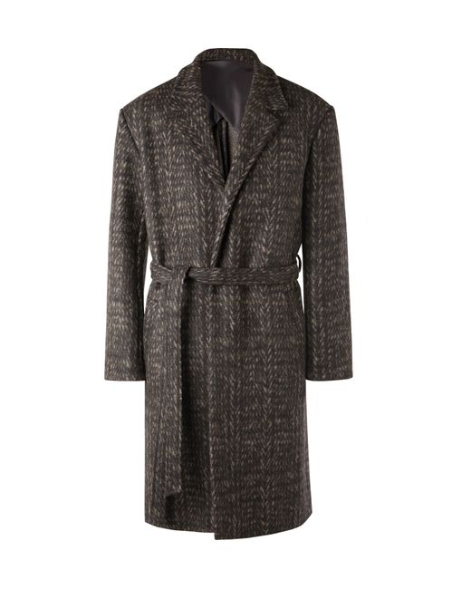 Deveaux Double-Faced Herringbone Virgin Wool Coat