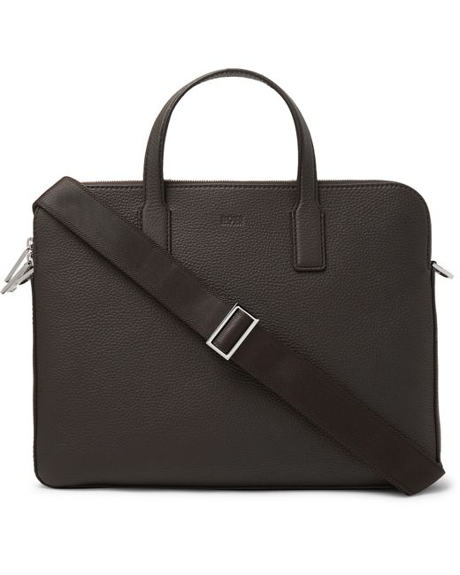 Hugo Boss Crosstown Full-Grain Leather Briefcase