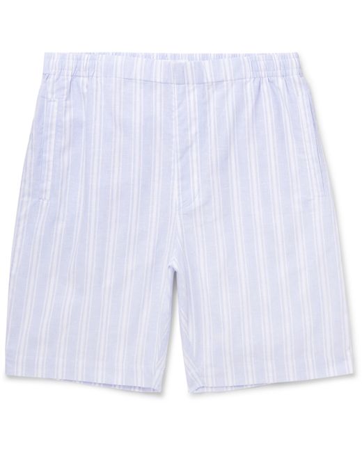 Hamilton & Hare Striped Cotton and Linen-Blend Pyjama Shorts