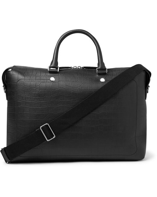 Mulberry City Croc-Effect Leather Briefcase