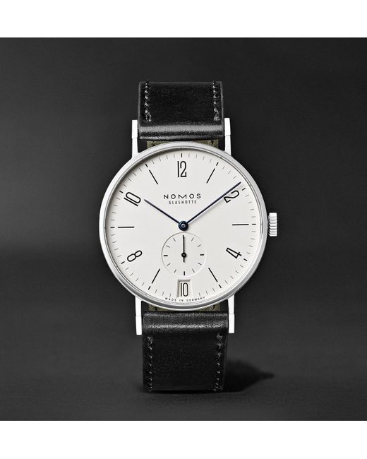 NOMOS Glashütte Tangente 38mm Datum Stainless Steel and Leather Watch