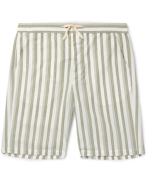 Oliver Spencer Loungewear Striped Organic Cotton Drawstring Pyjama Shorts