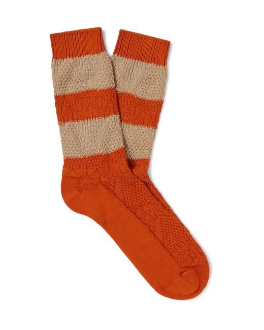 Thunders Love Link Striped Egyptian Cotton-Blend Jacquard Socks