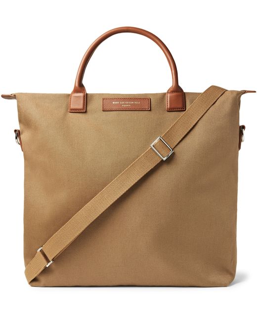 Want Les Essentiels OHare Leather-Trimmed Organic Cotton-Canvas Tote Bag
