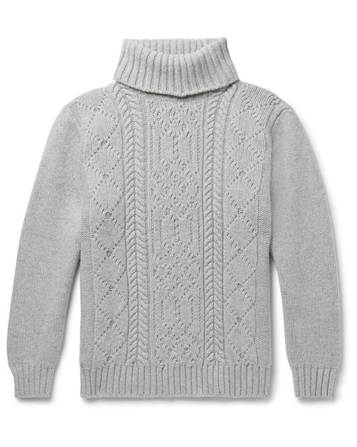 Inis Meáin Cable-Knit Merino Wool Rollneck Sweater