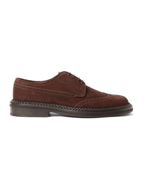 Etro Leather-trimmed Suede Brogues