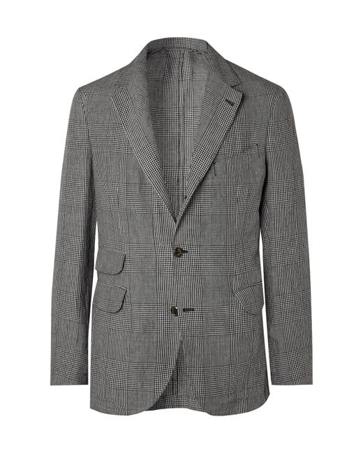 Man 1924 Kennedy Unstructured Prince of Wales Checked Linen Suit