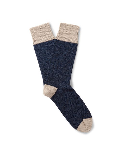 Corgi Colour-block Wool And Cotton-blend Socks