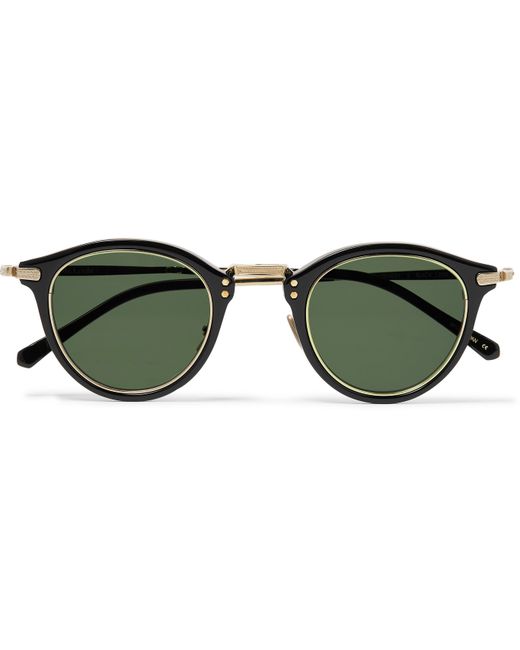 Mr Leight Stanley S Round-Frame Acetate and Gold-Tone Titanium Sunglasses