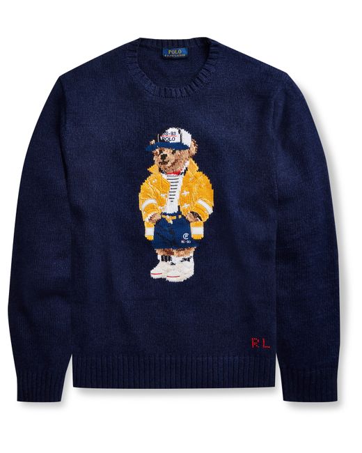 Polo Ralph Lauren Intarsia Cotton and Linen-Blend Sweater