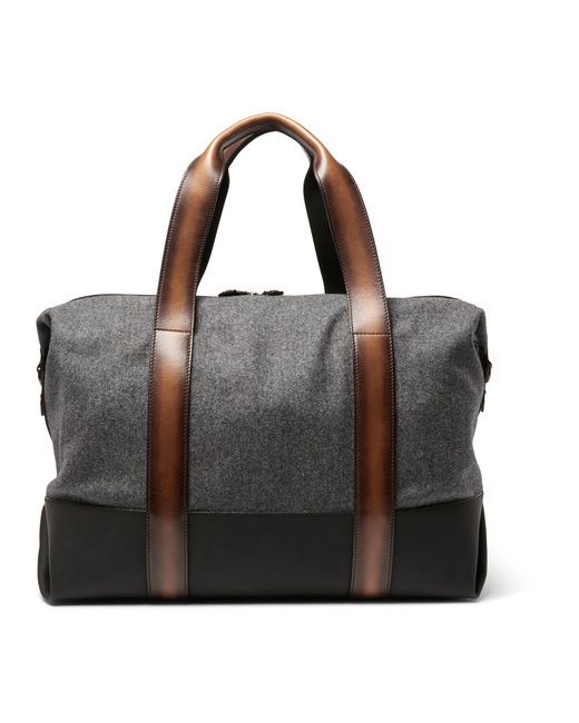 Berluti Week-end Leather-trimmed Flannel Holdall