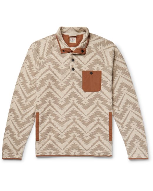 Faherty Monument Valley Shell-Trimmed Printed Cotton-Blend Fleece Sweatshirt