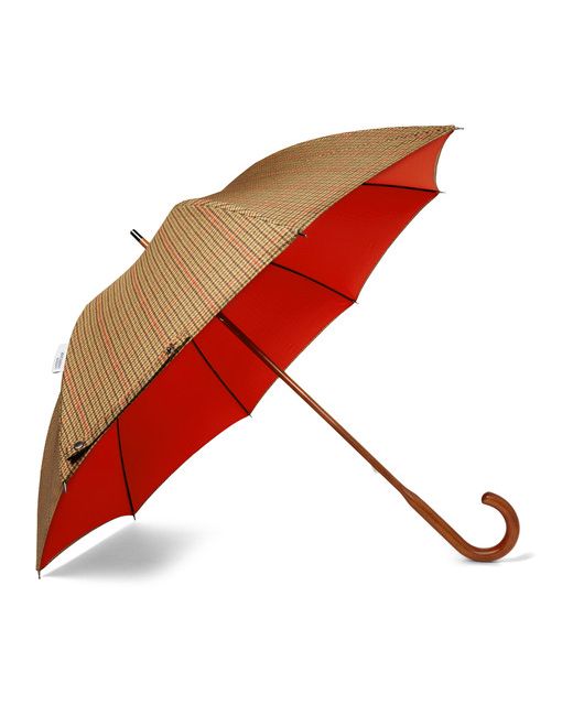 London Undercover Maple Wood-handle Houndstooth Twill Umbrella