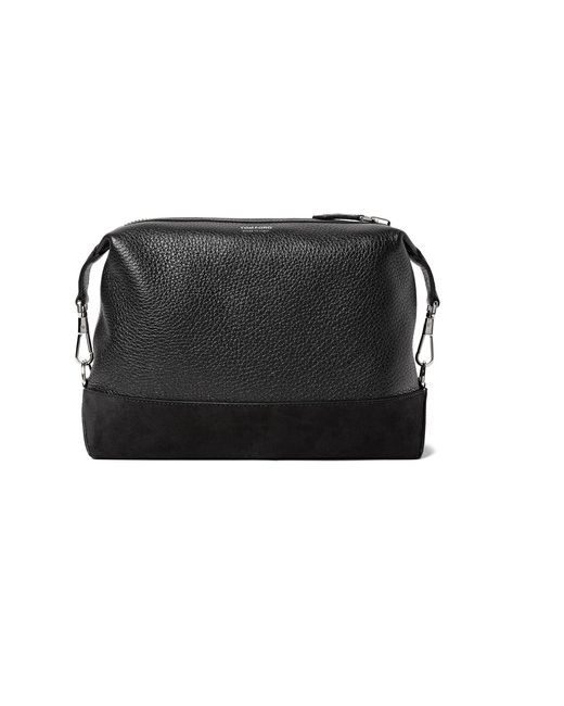 Tom Ford Suede-panelled Full-grain Leather Wash Bag