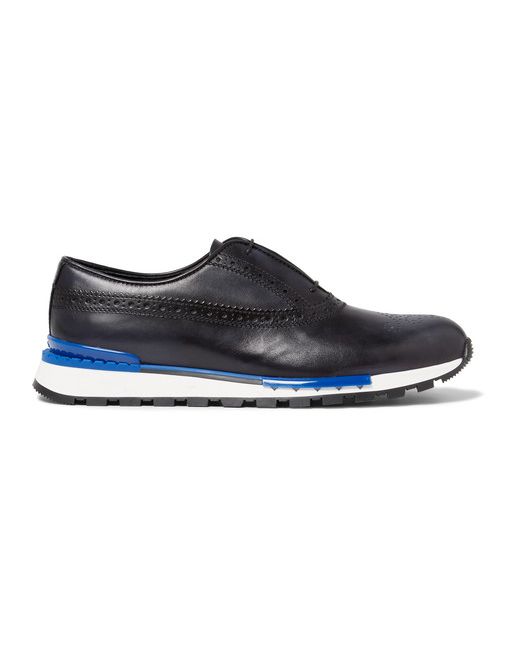 Berluti Fast Track Polished-leather Brogue Sneakers