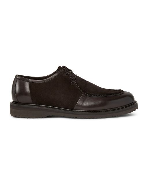 Ermenegildo Zegna Leather-panelled Suede Derby Shoes