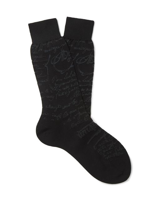 Berluti Scritto Logo-Intarsia Cotton Socks